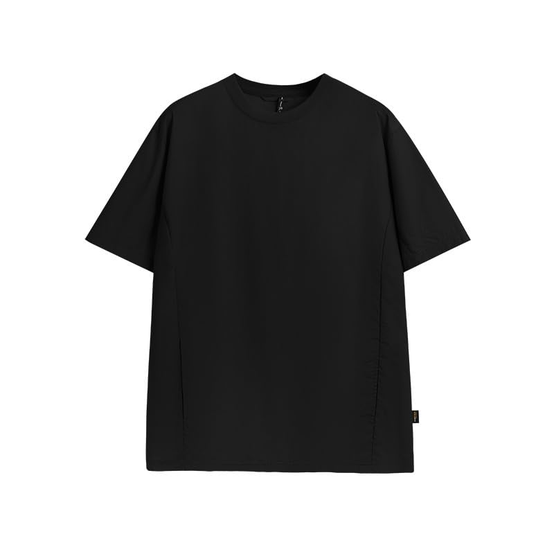 TEOYETTSF Men's Retro T Shirt Short Sleeved Outdoor Bottoming Round Neck Top
