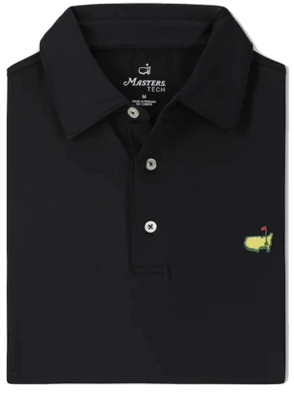 Masters Tech 2023 Men's Solid Black Performance Golf Polo Shirt (Large)