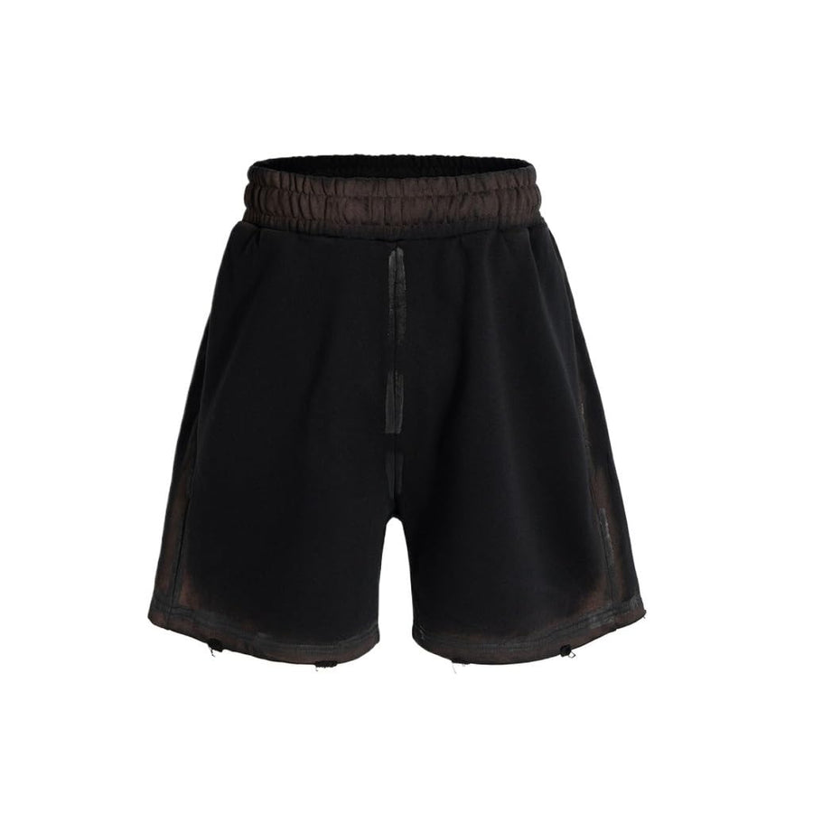 NSUQOA JSEIAJB Men's and Women's Casual Drawstring Mud-Dyed Old Shorts