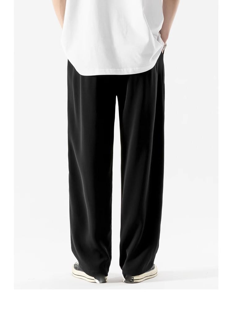 LISHIREN Men's Pants Retro Loose Wide-Leg Casual Sport Trouser for Men