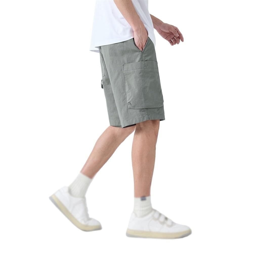NSUQOA JSEIAJB Men's Elastic Waist Pants Casual Work Shorts Man
