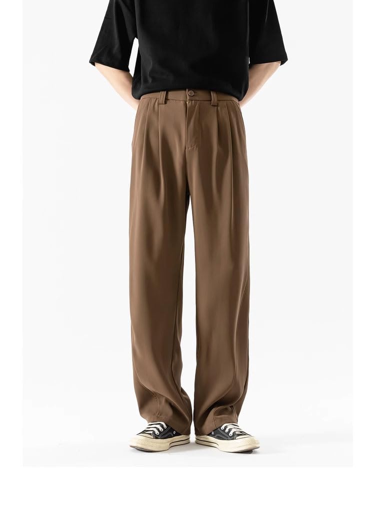 LISHIREN Men's Pants Retro Loose Wide-Leg Casual Sport Trouser for Men