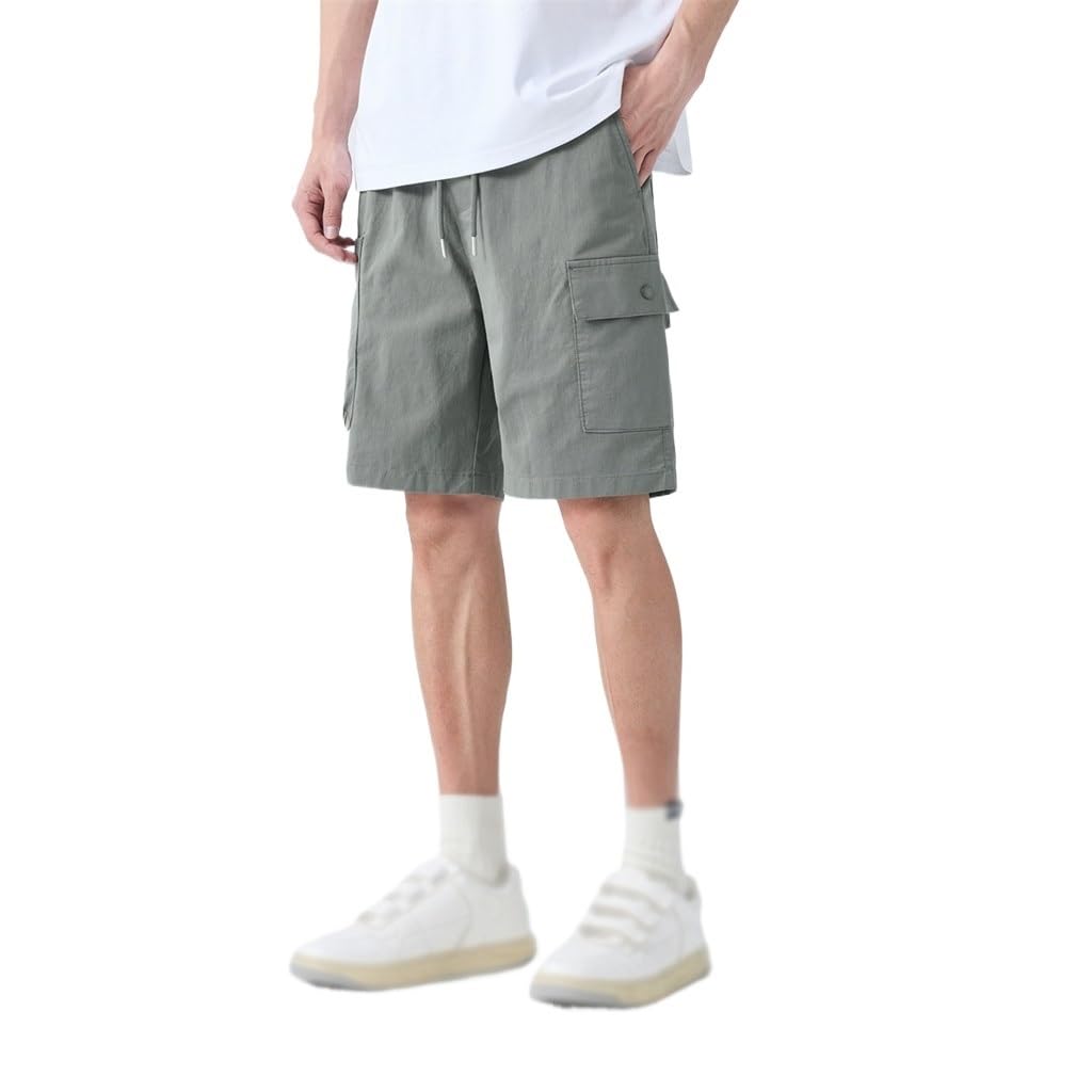 NSUQOA JSEIAJB Men's Elastic Waist Pants Casual Work Shorts Man