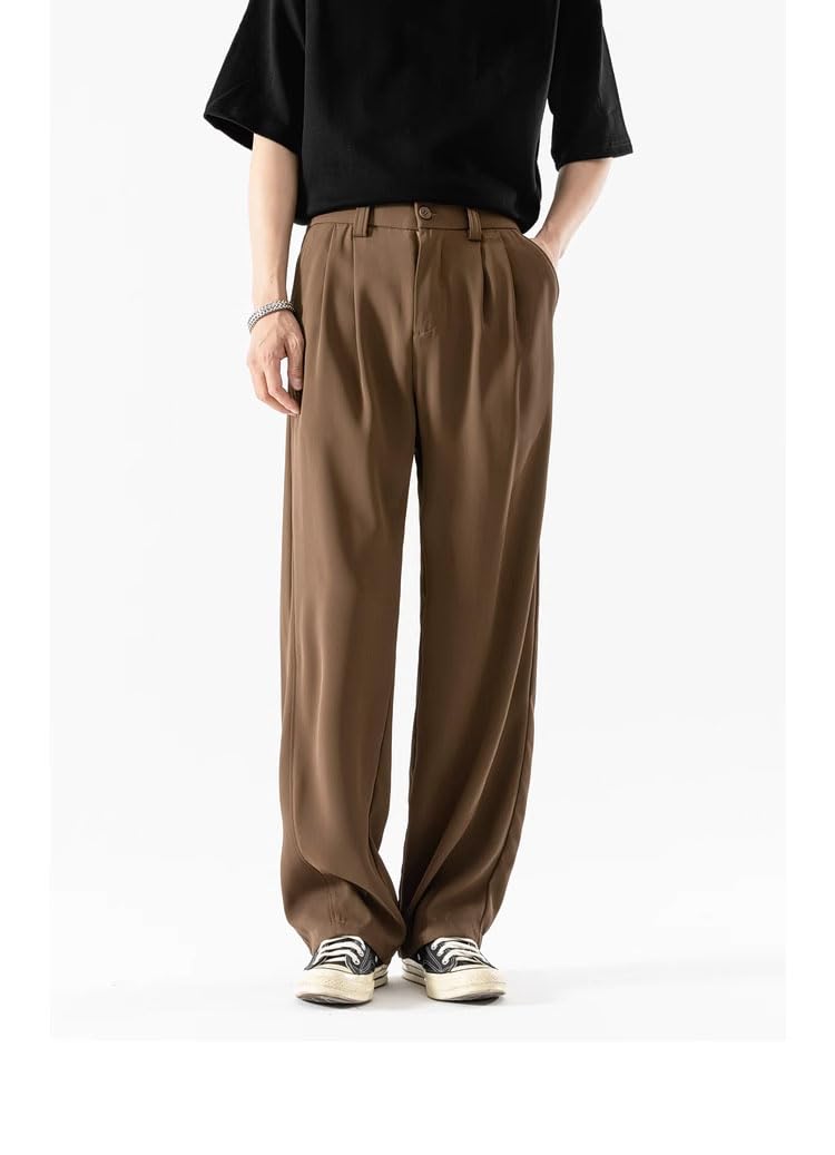 LISHIREN Men's Pants Retro Loose Wide-Leg Casual Sport Trouser for Men