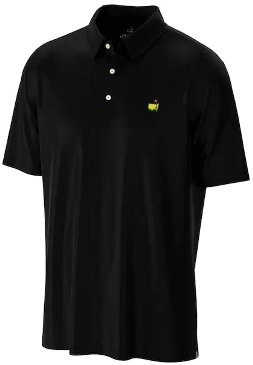 Masters Tech 2023 Men's Solid Black Performance Golf Polo Shirt (Large)
