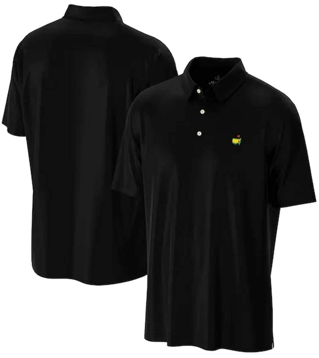 Masters Tech 2023 Men's Solid Black Performance Golf Polo Shirt (Large)