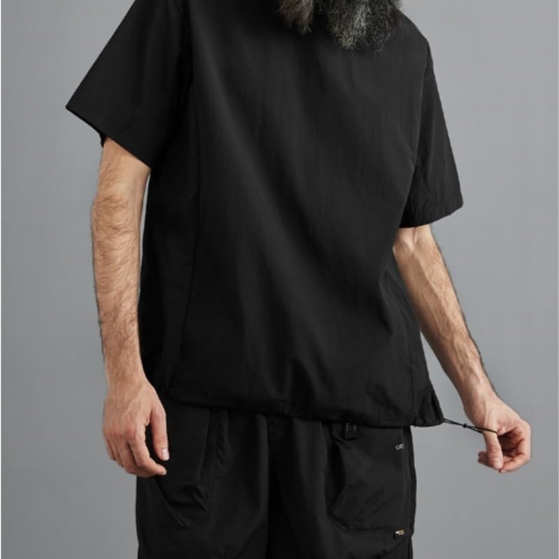 TEOYETTSF Men's Retro T Shirt Short Sleeved Outdoor Bottoming Round Neck Top