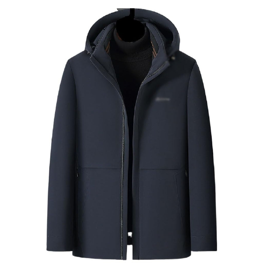 MVUYO Men's Down Jacket White Duck Down Business Warm Removable Liner Hooded Down