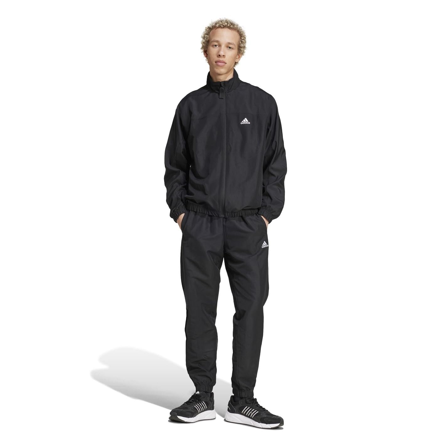 adidas Men's Sportswear WOVEN COLORBLOCK TRACKSUIT, Black, S