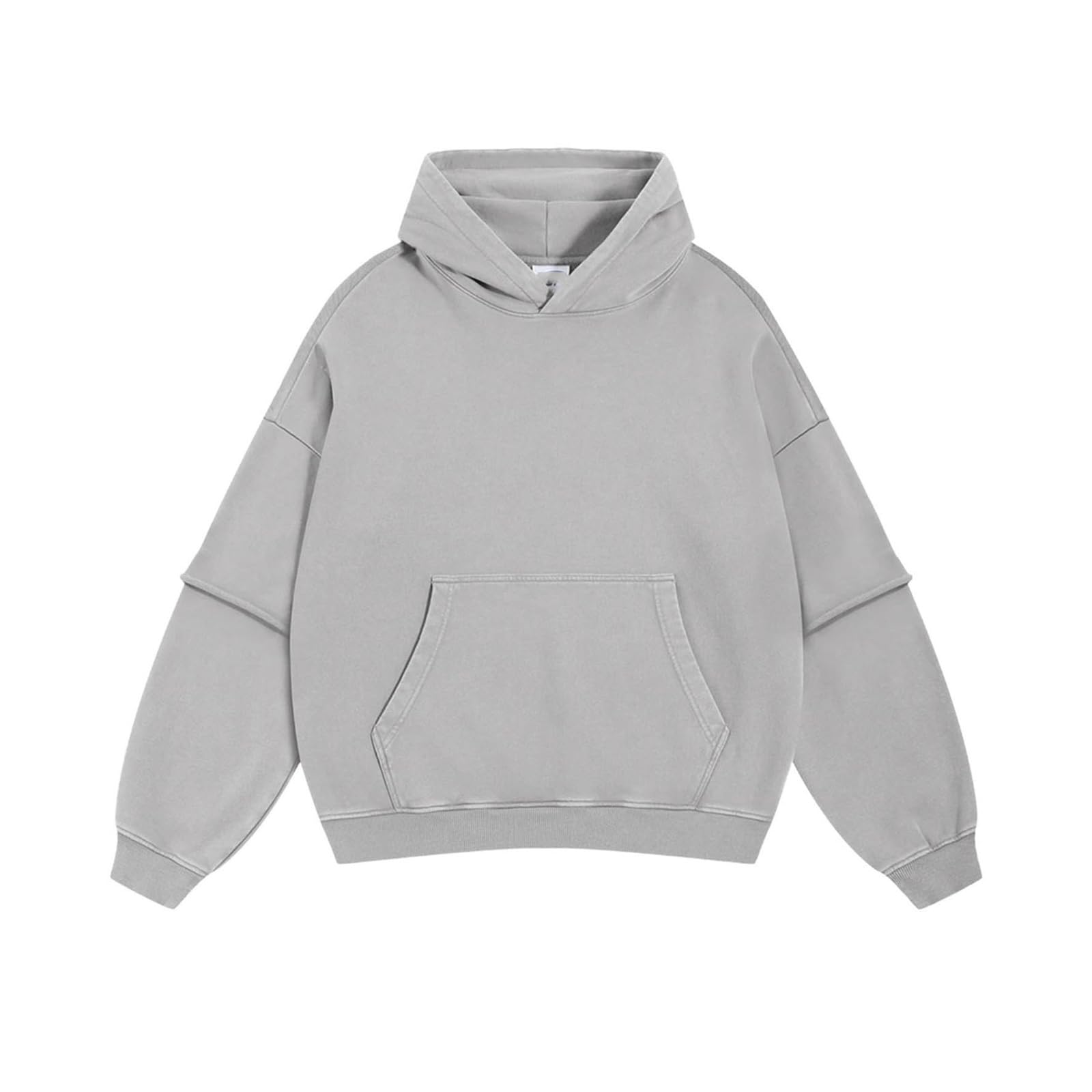 Mens Heavyweight Cotton Hoodie Oversized Streetwear Garment Dyed Washed Ombre