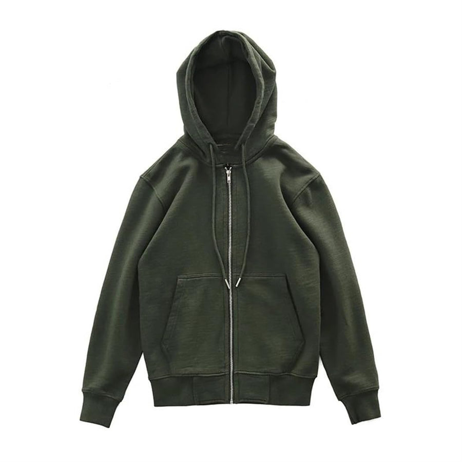 Men’s Hoodie Sweatshirt Cotton Knitted Cardigan Coat Washed Hoodie Warm Vintage Tops