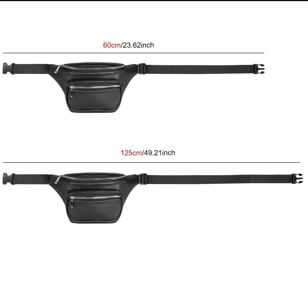 MVNOIRE Black Waist Pack Men Women Belt Fanny Adjustable For Shopping