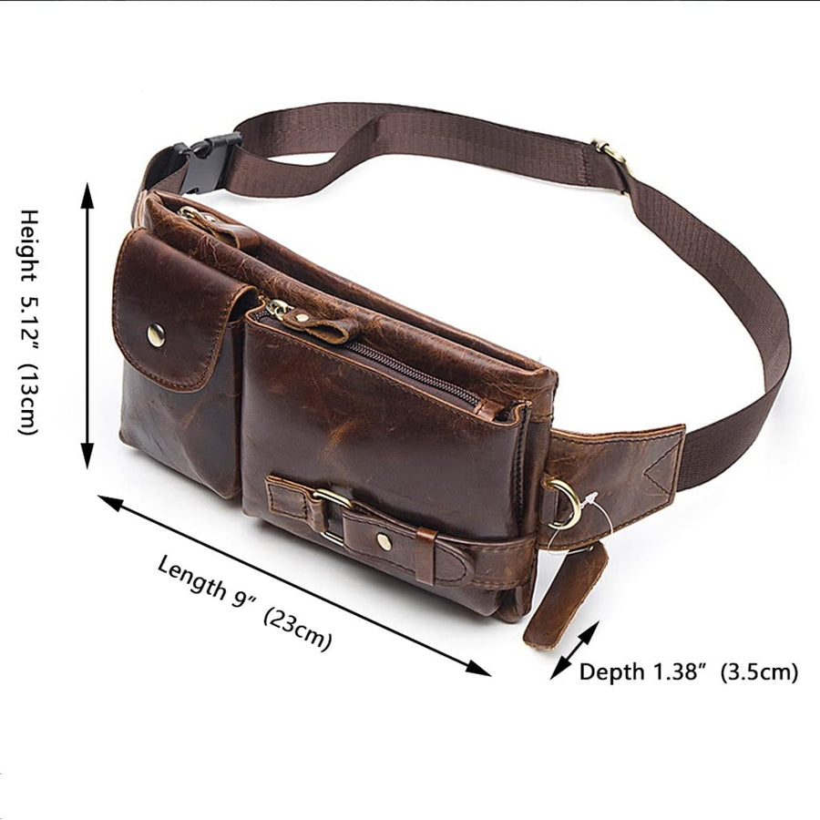 Men's Leather Waist & Crossbody Phone Pouch