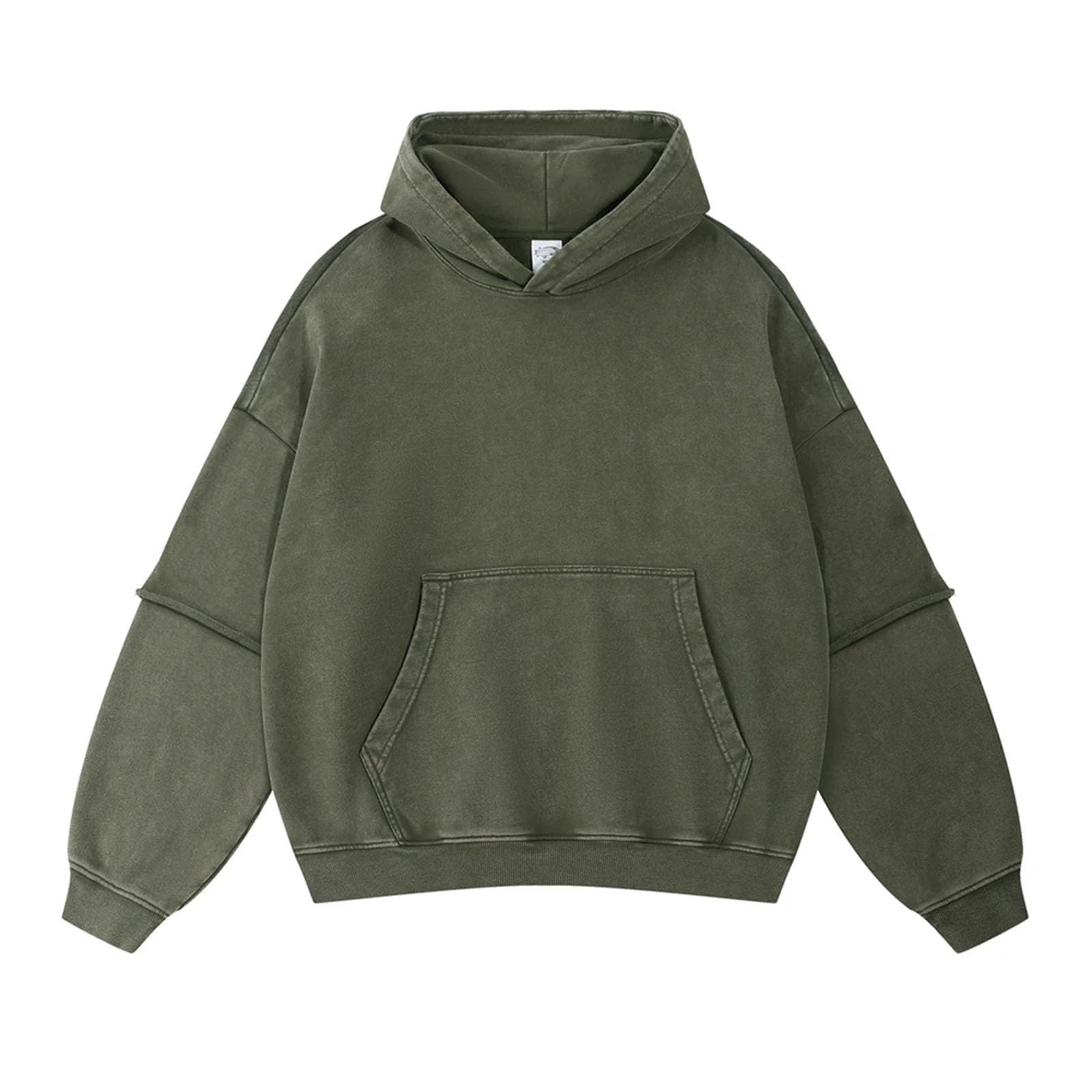 Mens Heavyweight Cotton Hoodie Oversized Streetwear Garment Dyed Washed Ombre