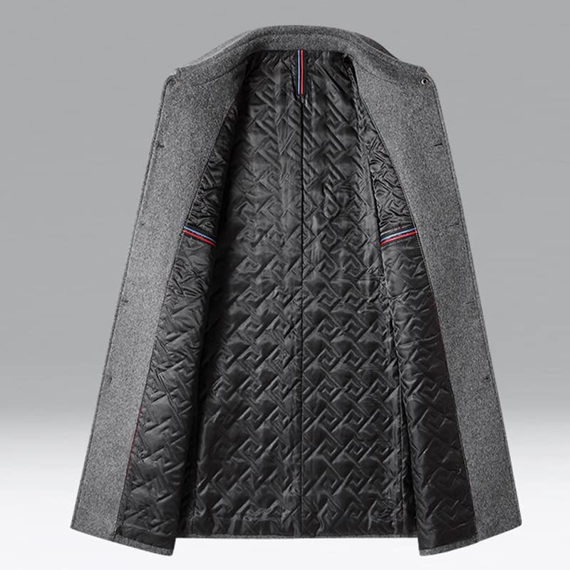 YMGSCC Winter Men Coats Turn Down Collar Overcoats Blend Coats Outerwear Trench