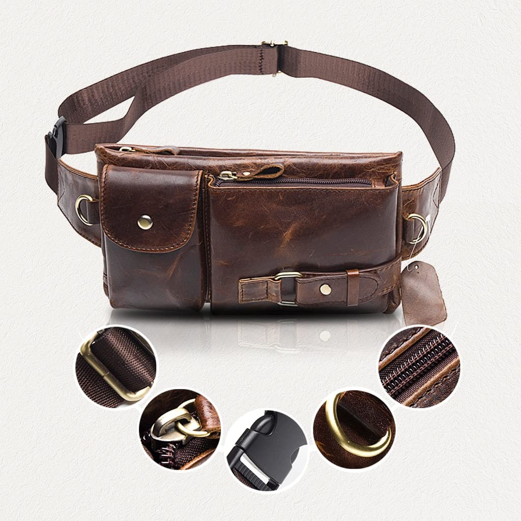 Men's Leather Waist & Crossbody Phone Pouch