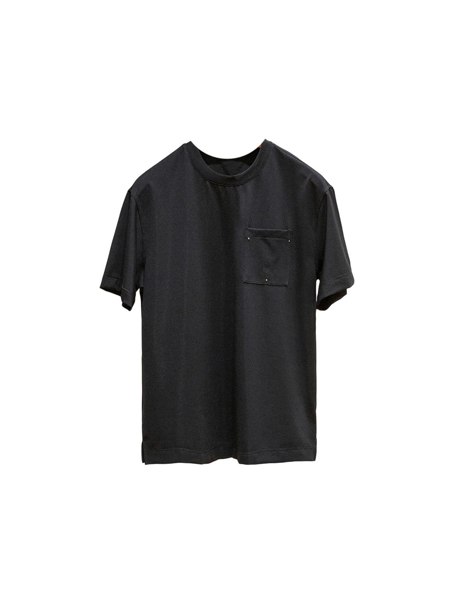 Men's Nylon Blend T-Shirt Short Sleeve Stretch Breathable Pocket Casual Tee