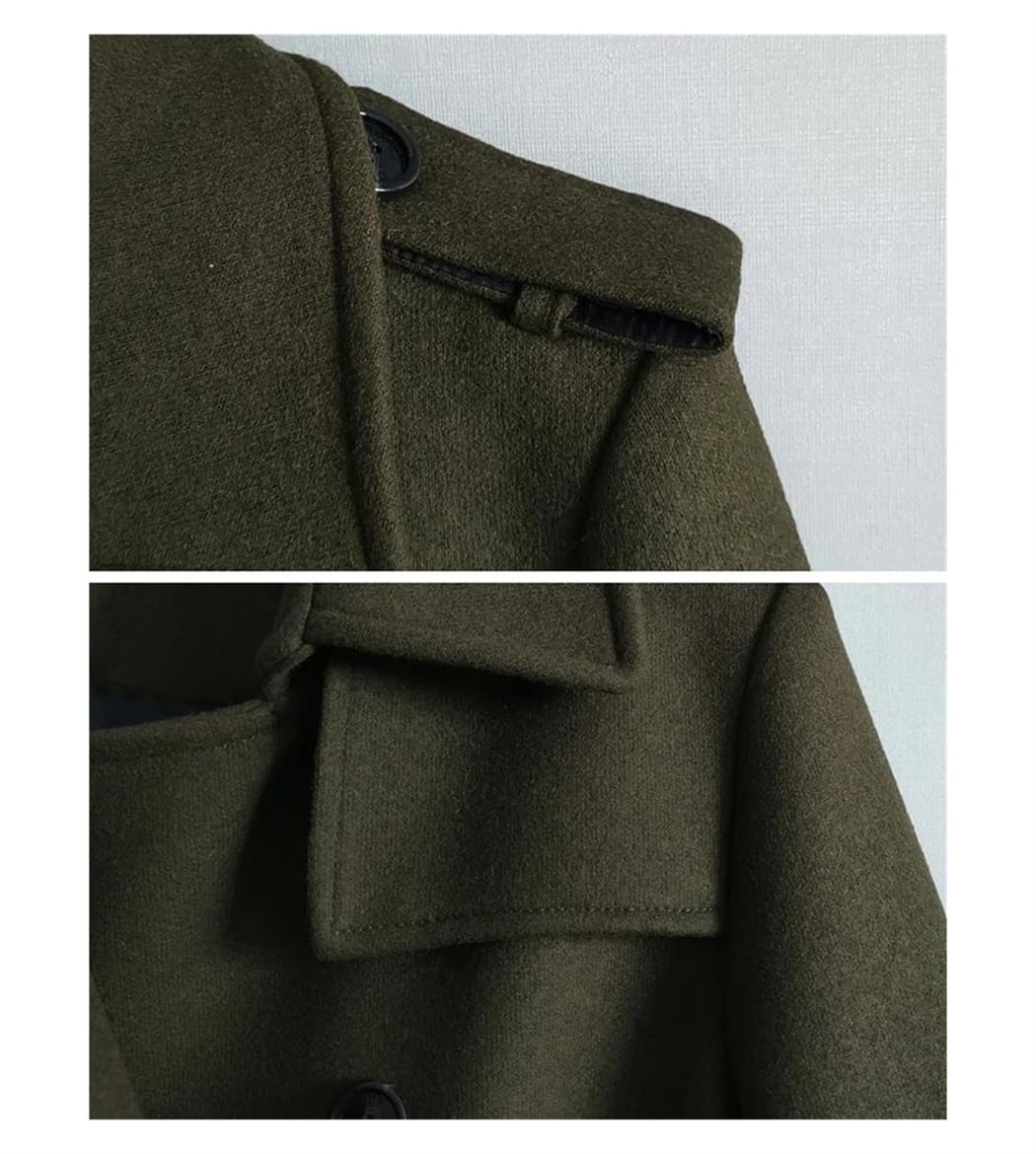 Men's Double-Breasted Wool Trench Coat