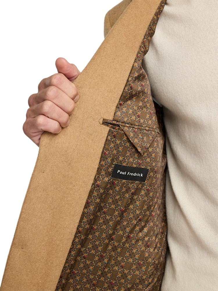 Paul Fredrick Men's Camelhair Single Breasted Peak Lapel Sport Coat
