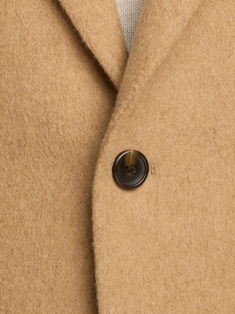 Paul Fredrick Men's Camelhair Single Breasted Peak Lapel Sport Coat