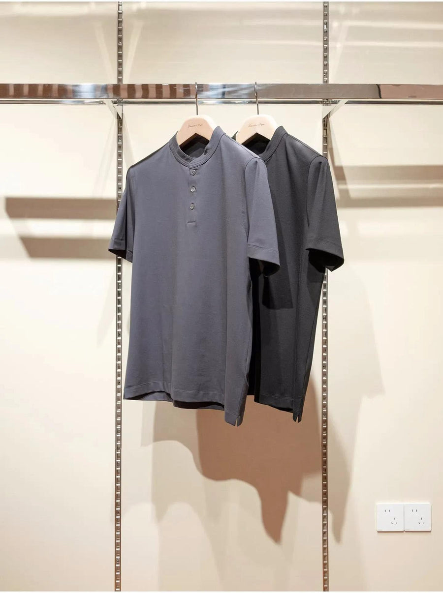 Men's Cotton Henley T-Shirt Short Sleeve Lightweight Casual Summer Tee