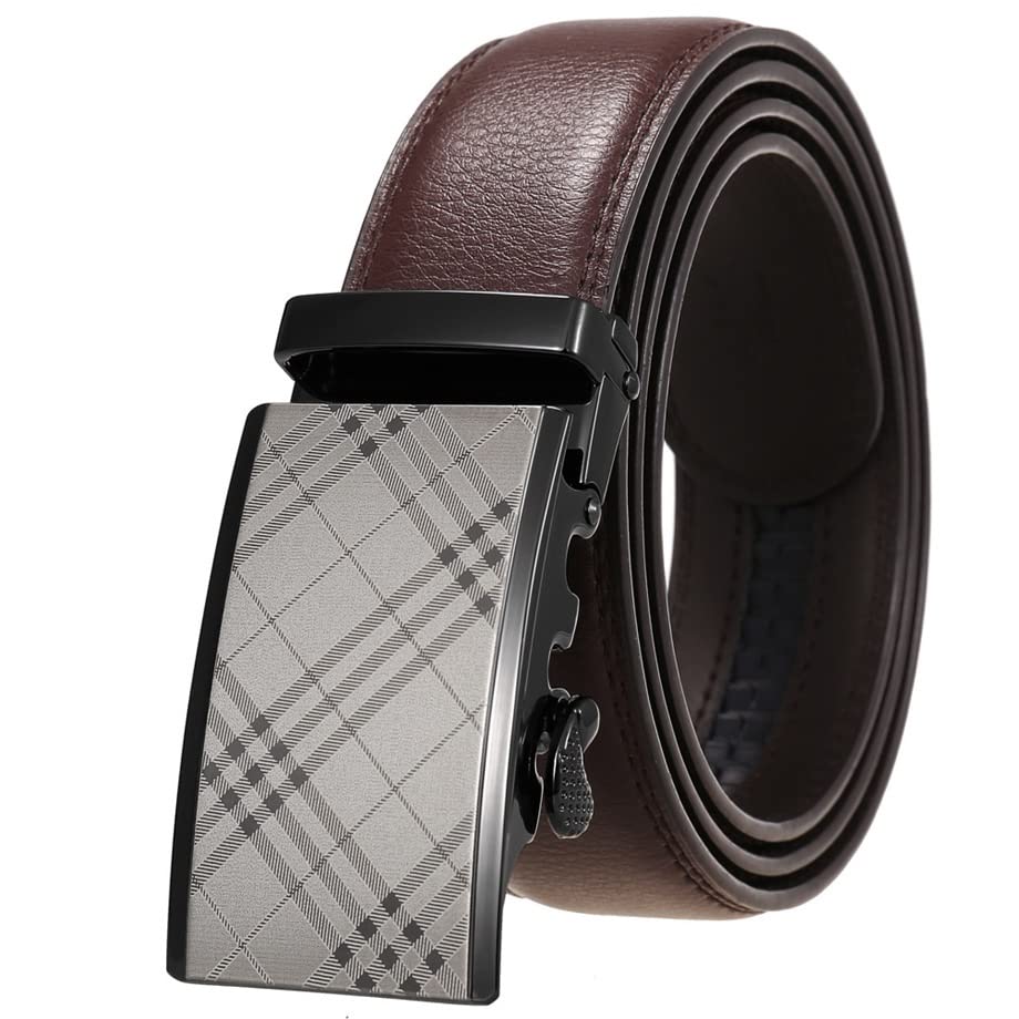 IIPOSAQQ Belt Men Genuine Leather Belts Strap Male Coffee Formal
