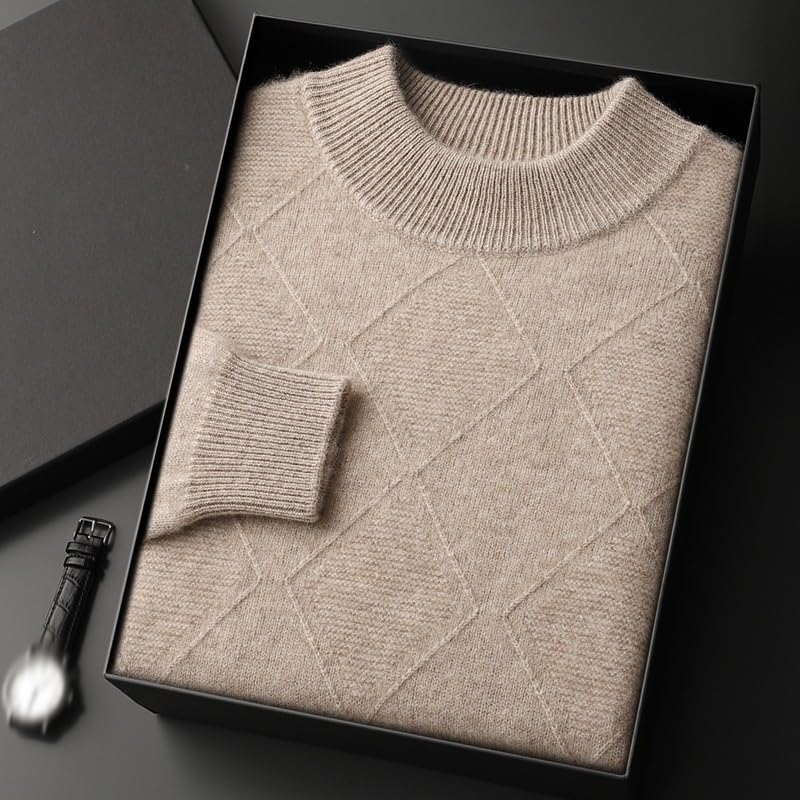 Men's Mock Neck Wool Sweater