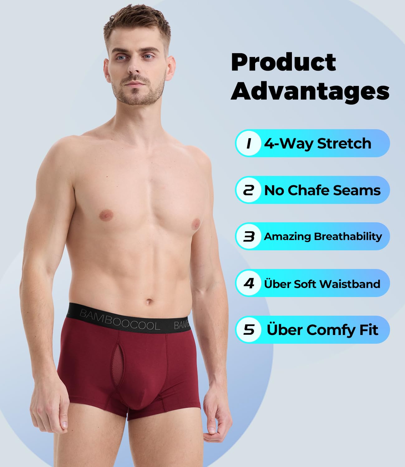 Men's Breathable Performance Trunks 4-Pack