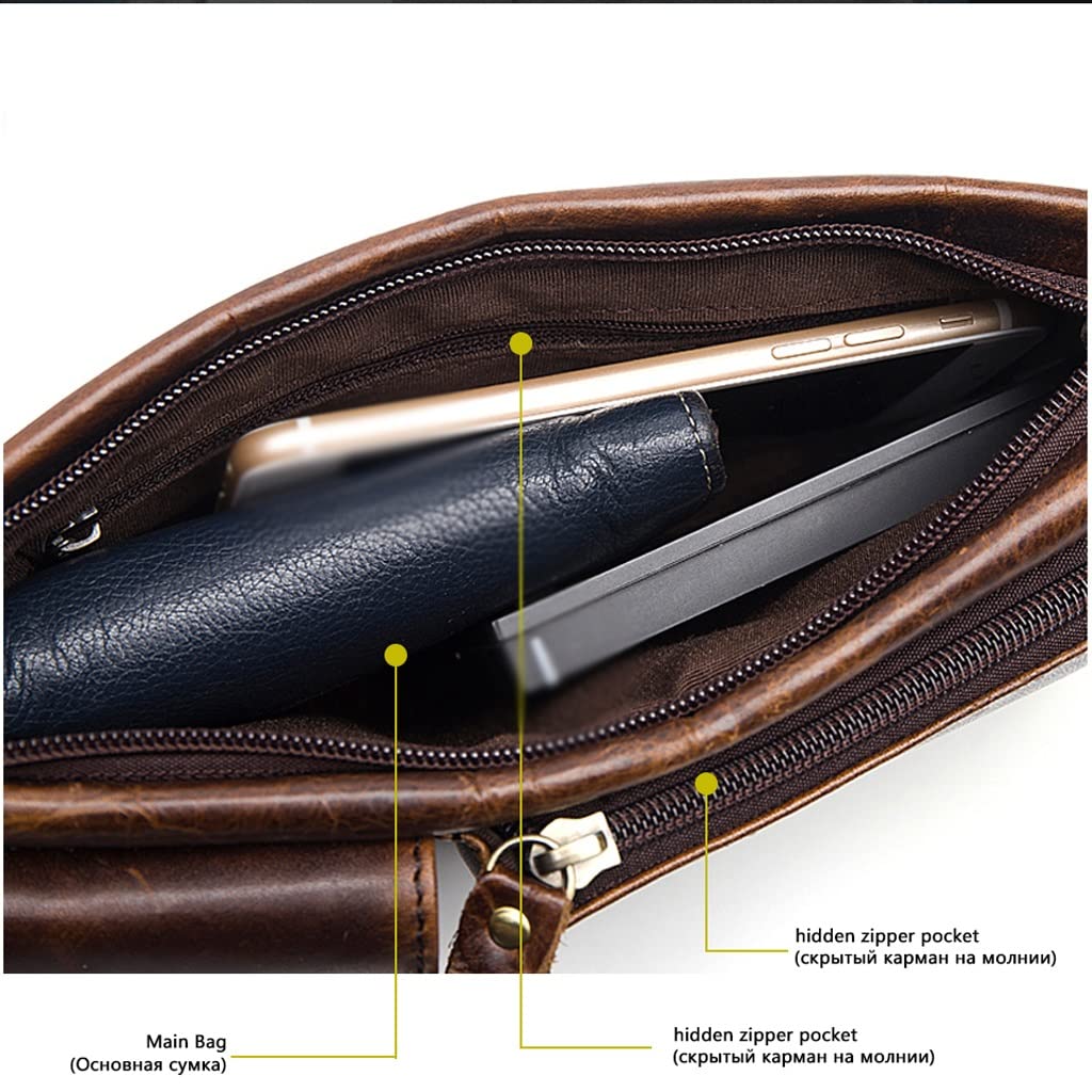 Men's Leather Waist & Crossbody Phone Pouch