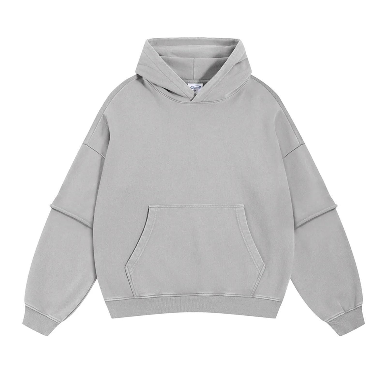 Mens Heavyweight Cotton Hoodie Oversized Streetwear Garment Dyed Washed Ombre