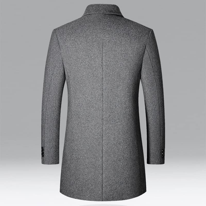 YMGSCC Winter Men Coats Turn Down Collar Overcoats Blend Coats Outerwear Trench