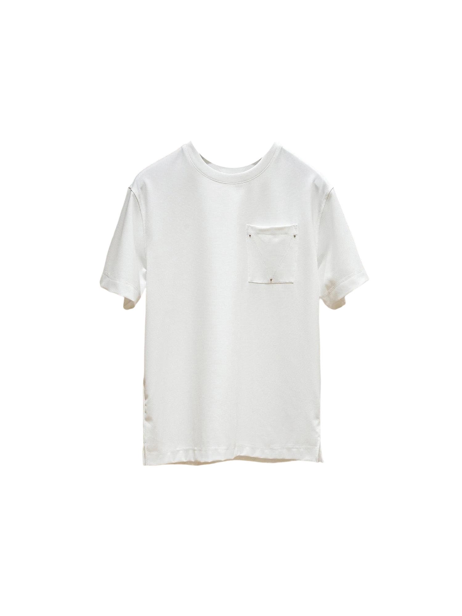 Men's Nylon Blend T-Shirt Short Sleeve Stretch Breathable Pocket Casual Tee