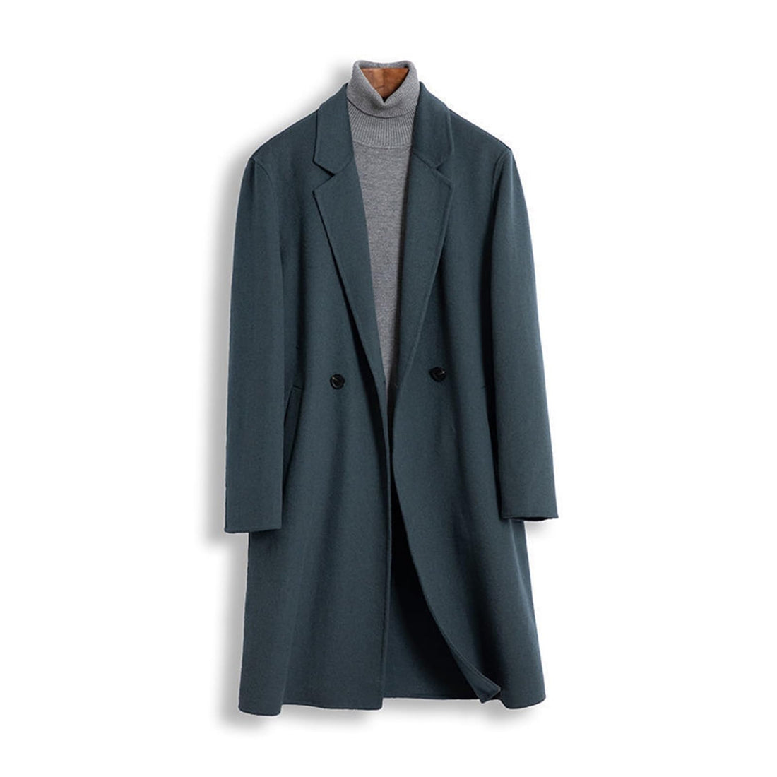 Overcoat Men's Medium Long Thick Loose Coat Business Casual Breasted Trench
