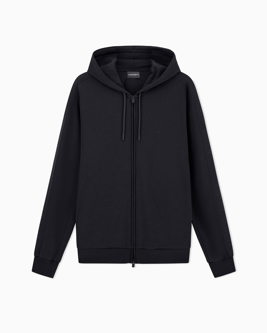 Emporio Armani Mens Basic Terry Hoodie Zip SweatshirtHooded Sweatshirt