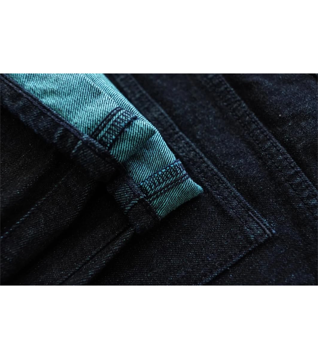 Men's Jeans Double-Sided Dyed Pre-Shrunk Selvedge Jeans Regular Fit Straight Pants