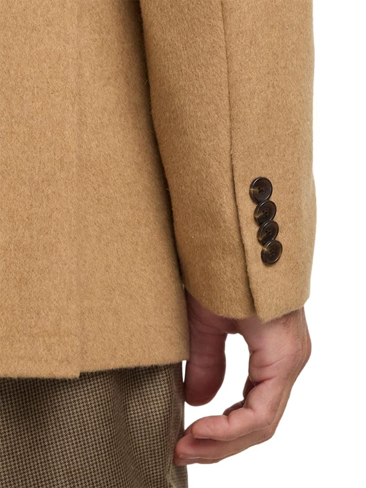 Paul Fredrick Men's Camelhair Single Breasted Peak Lapel Sport Coat