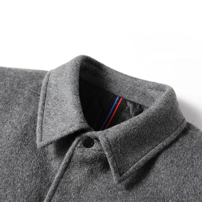 YMGSCC Winter Men Coats Turn Down Collar Overcoats Blend Coats Outerwear Trench