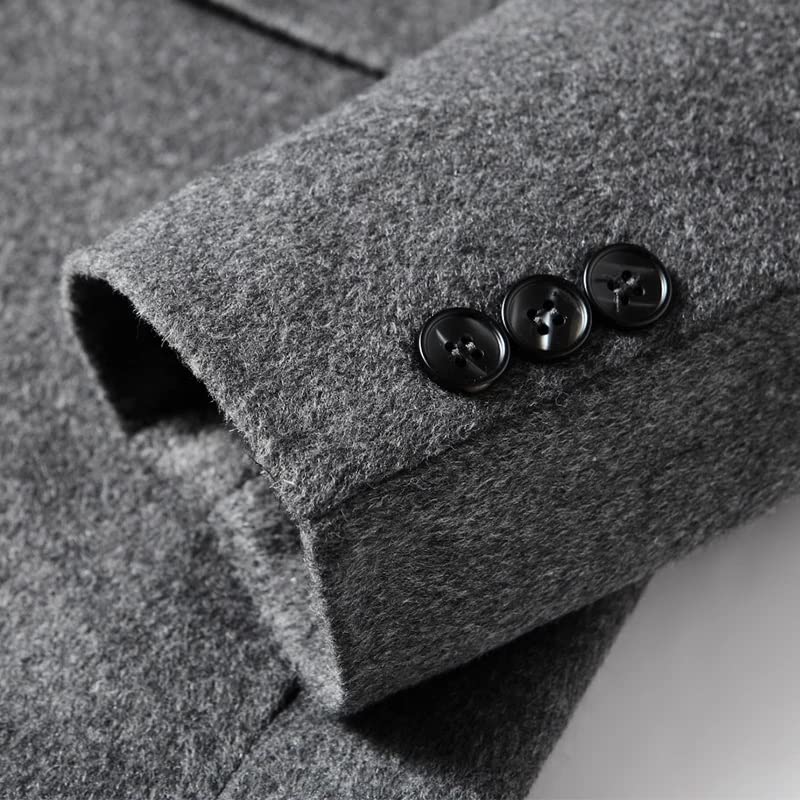 YMGSCC Winter Men Coats Turn Down Collar Overcoats Blend Coats Outerwear Trench
