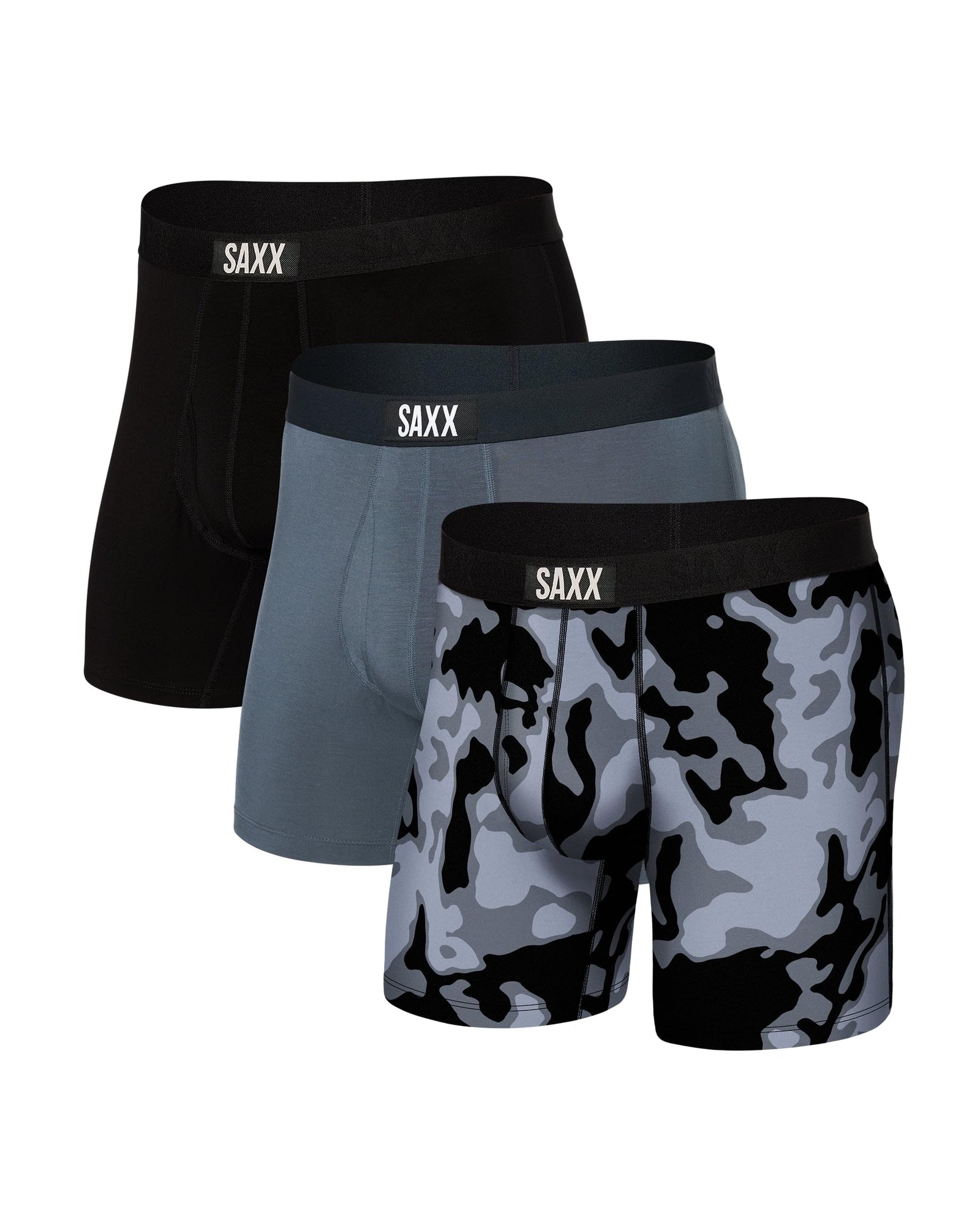 SAXX Underwear Co. Men's Ultra Super Soft Boxer Brief Fly 3-Pack