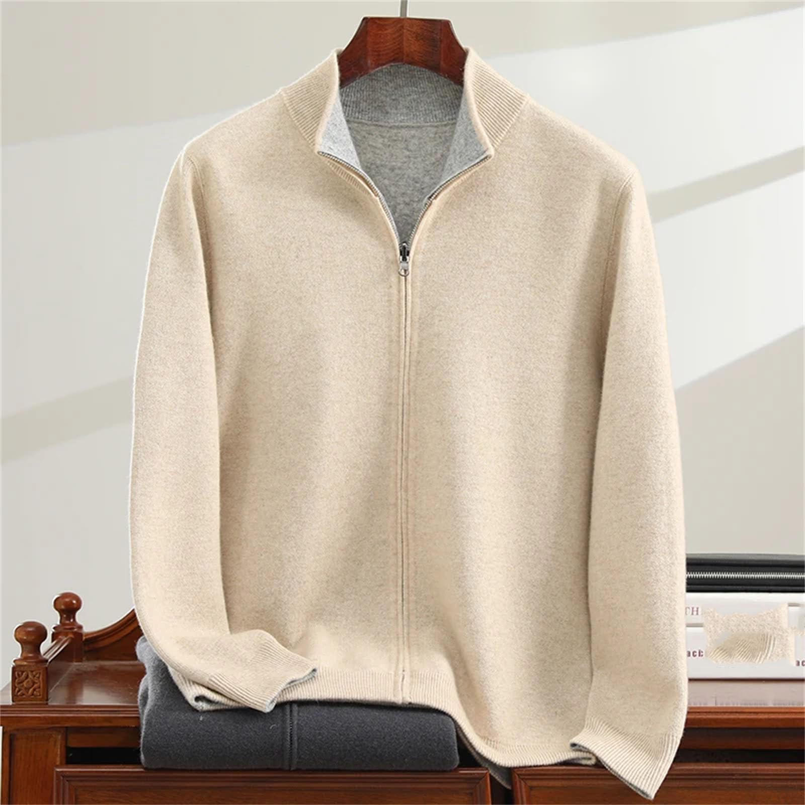 Men's Cashmere Stand Collar Cardigan