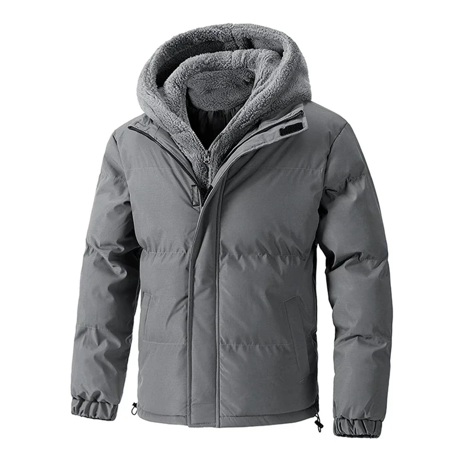 Men's Plus Size Hooded Winter Parka