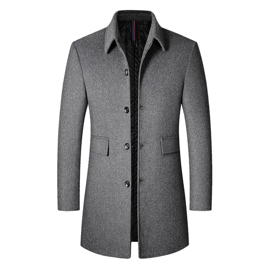 YMGSCC Winter Men Coats Turn Down Collar Overcoats Blend Coats Outerwear Trench