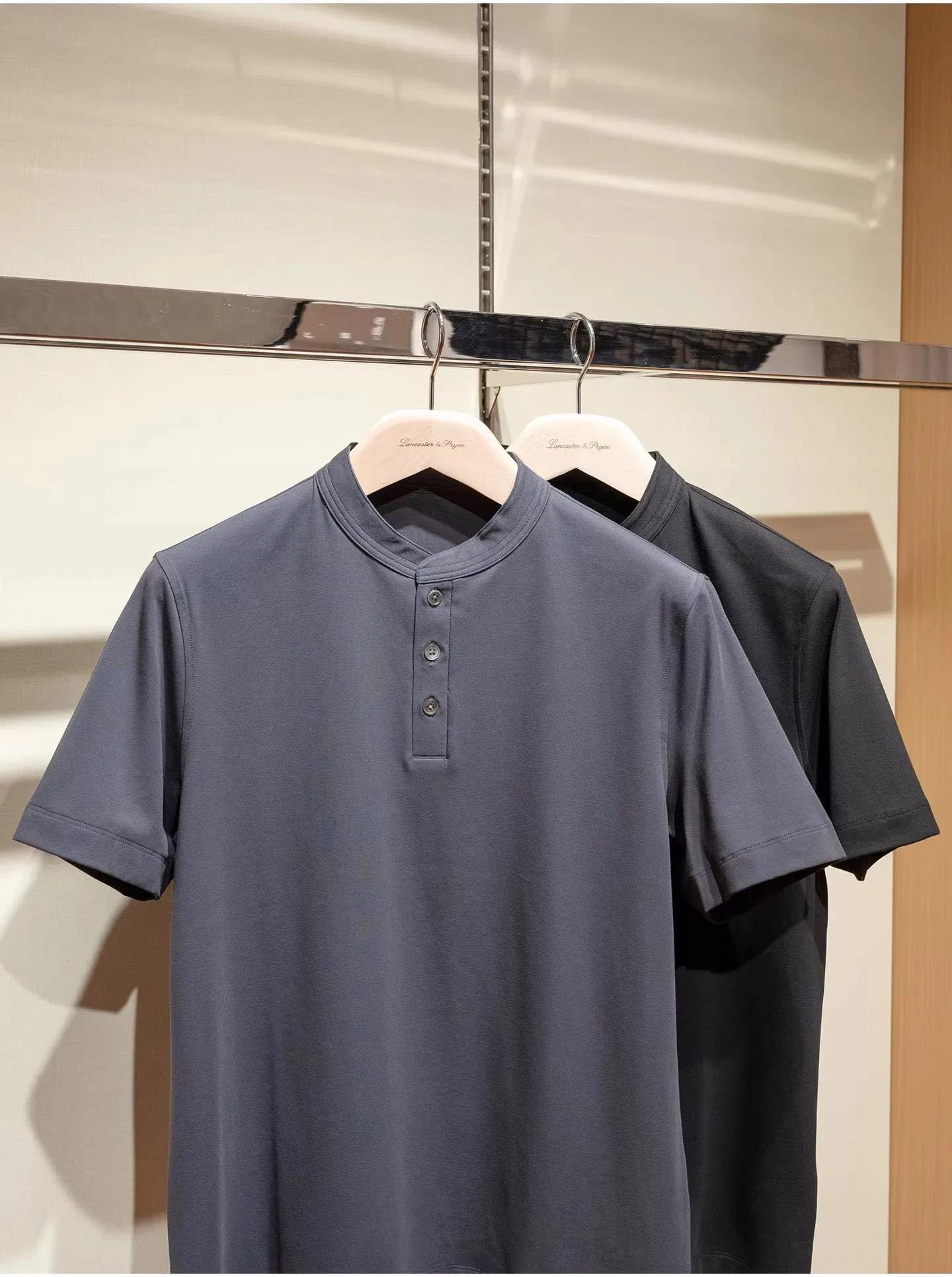 Men's Cotton Henley T-Shirt Short Sleeve Lightweight Casual Summer Tee