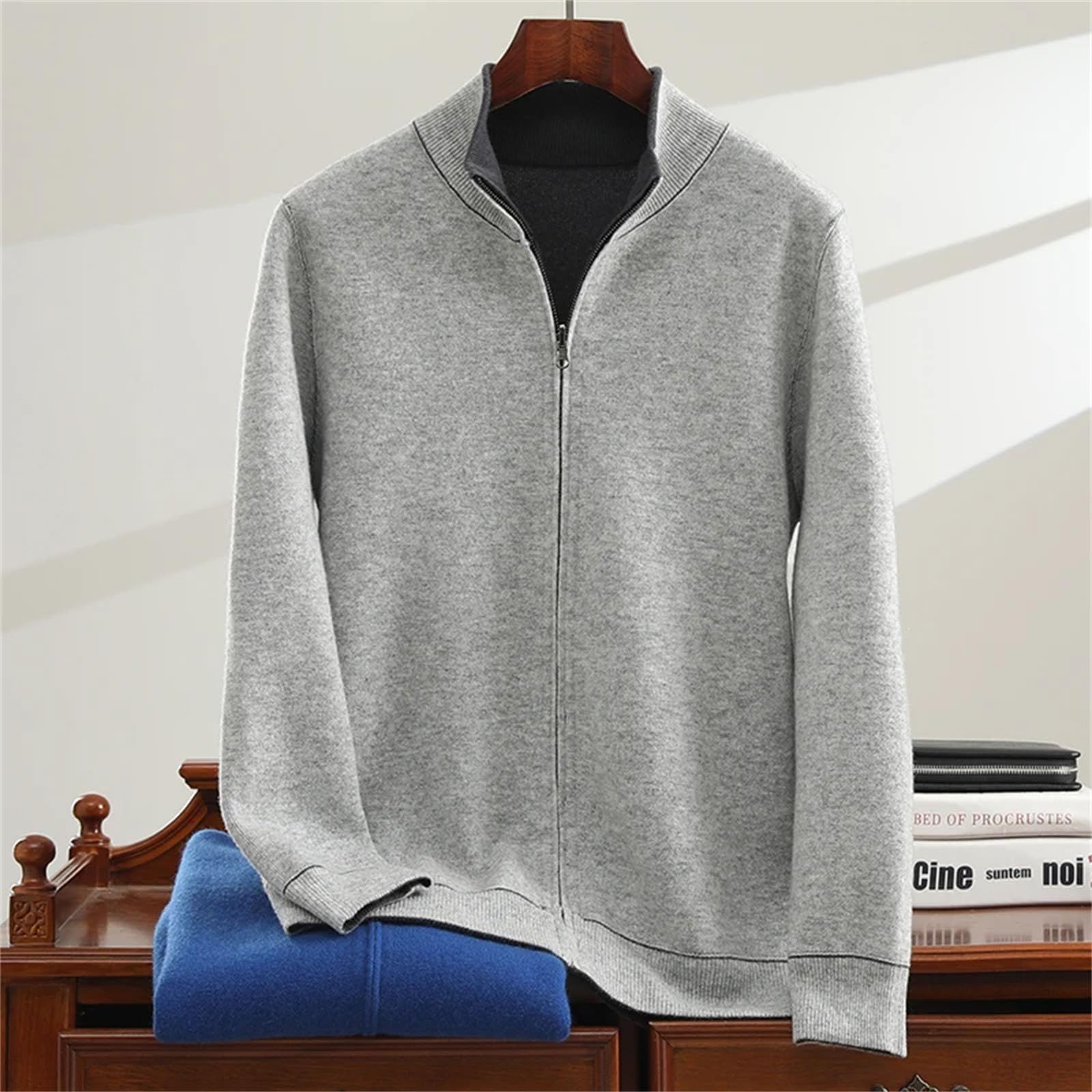 Men's Cashmere Stand Collar Cardigan