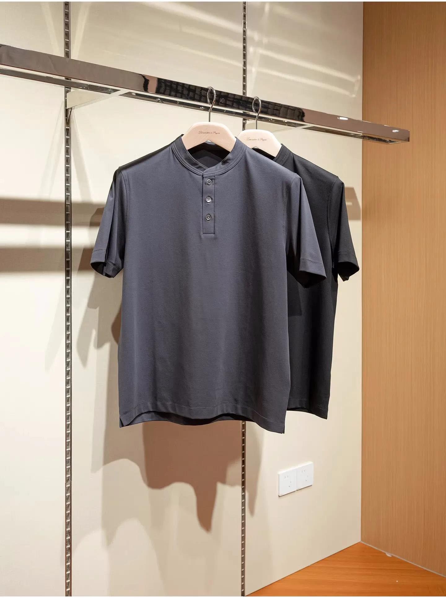 Men's Cotton Henley T-Shirt Short Sleeve Lightweight Casual Summer Tee