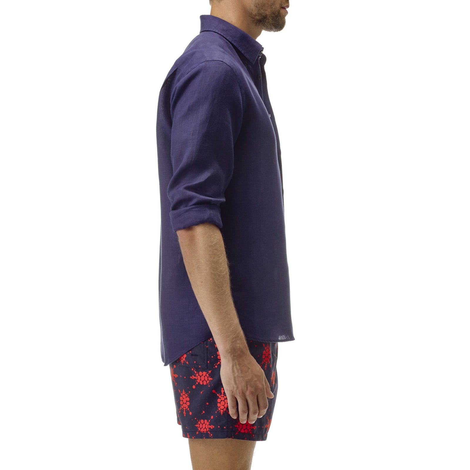 Men Linen Shirt Solid