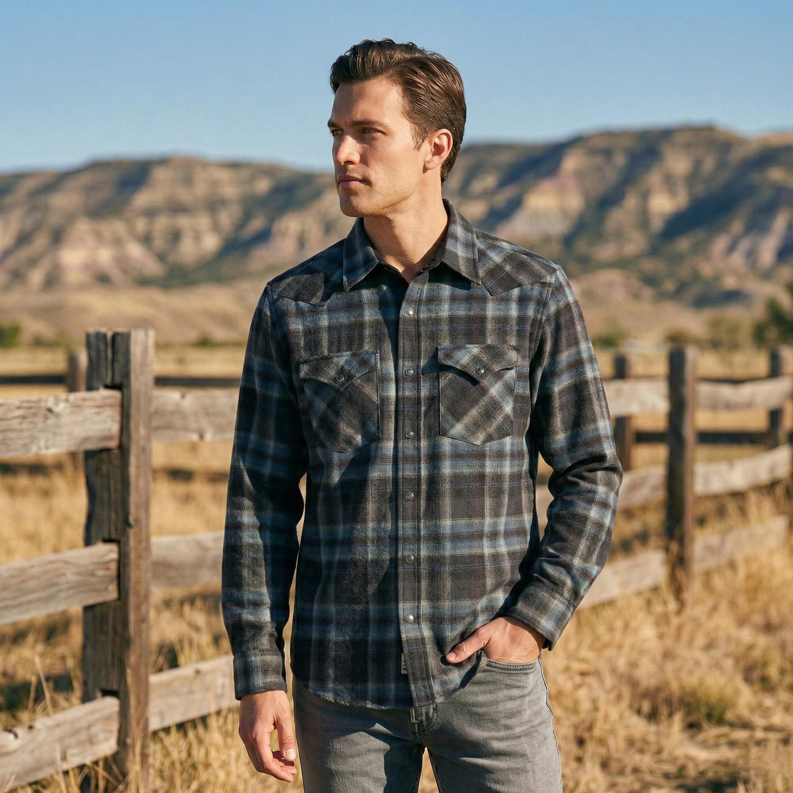 Men's Wool Flannel Long Sleeve Shirt