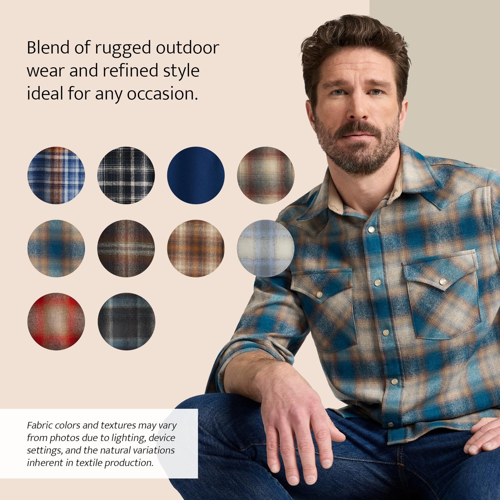 Men's Wool Flannel Long Sleeve Shirt