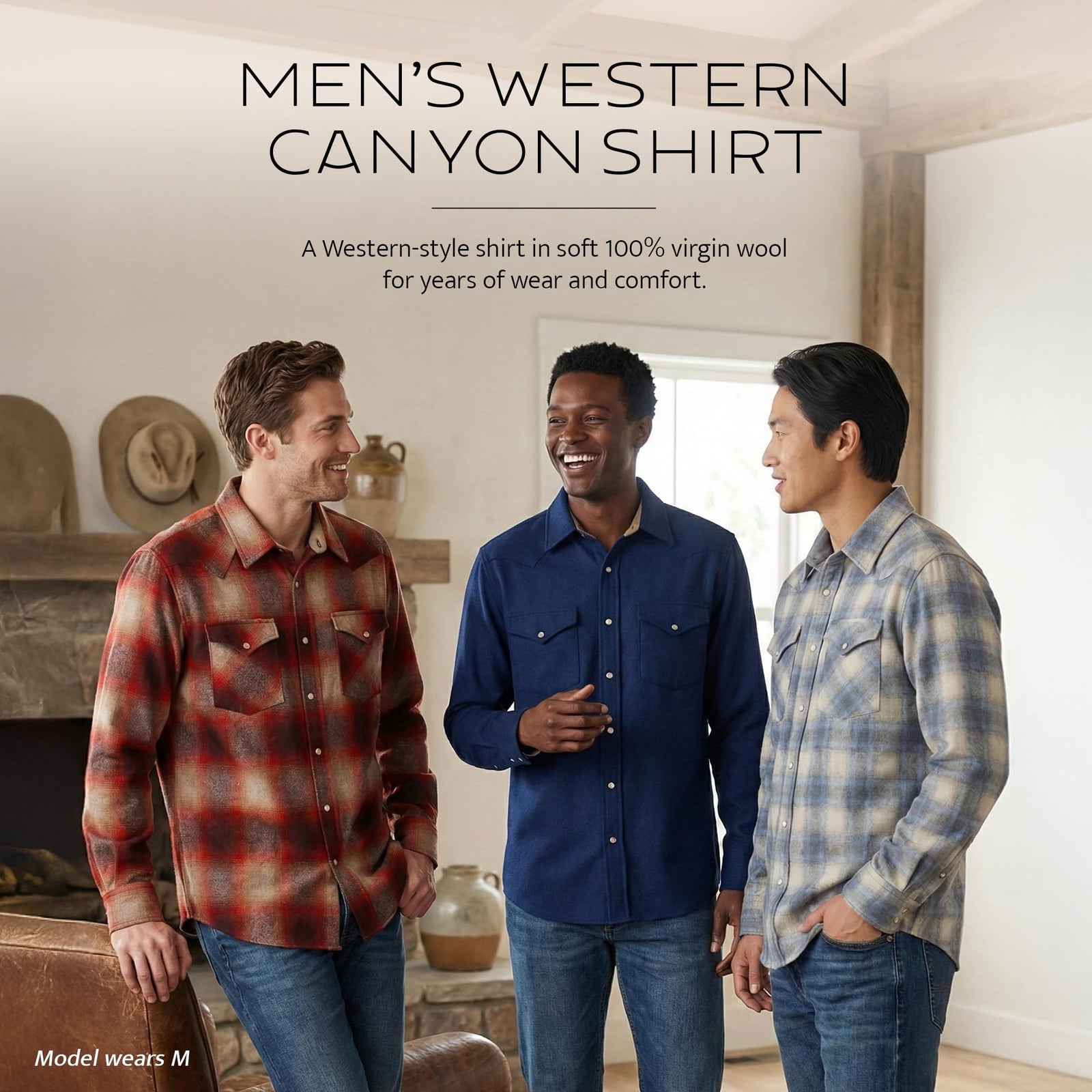Men's Wool Flannel Long Sleeve Shirt