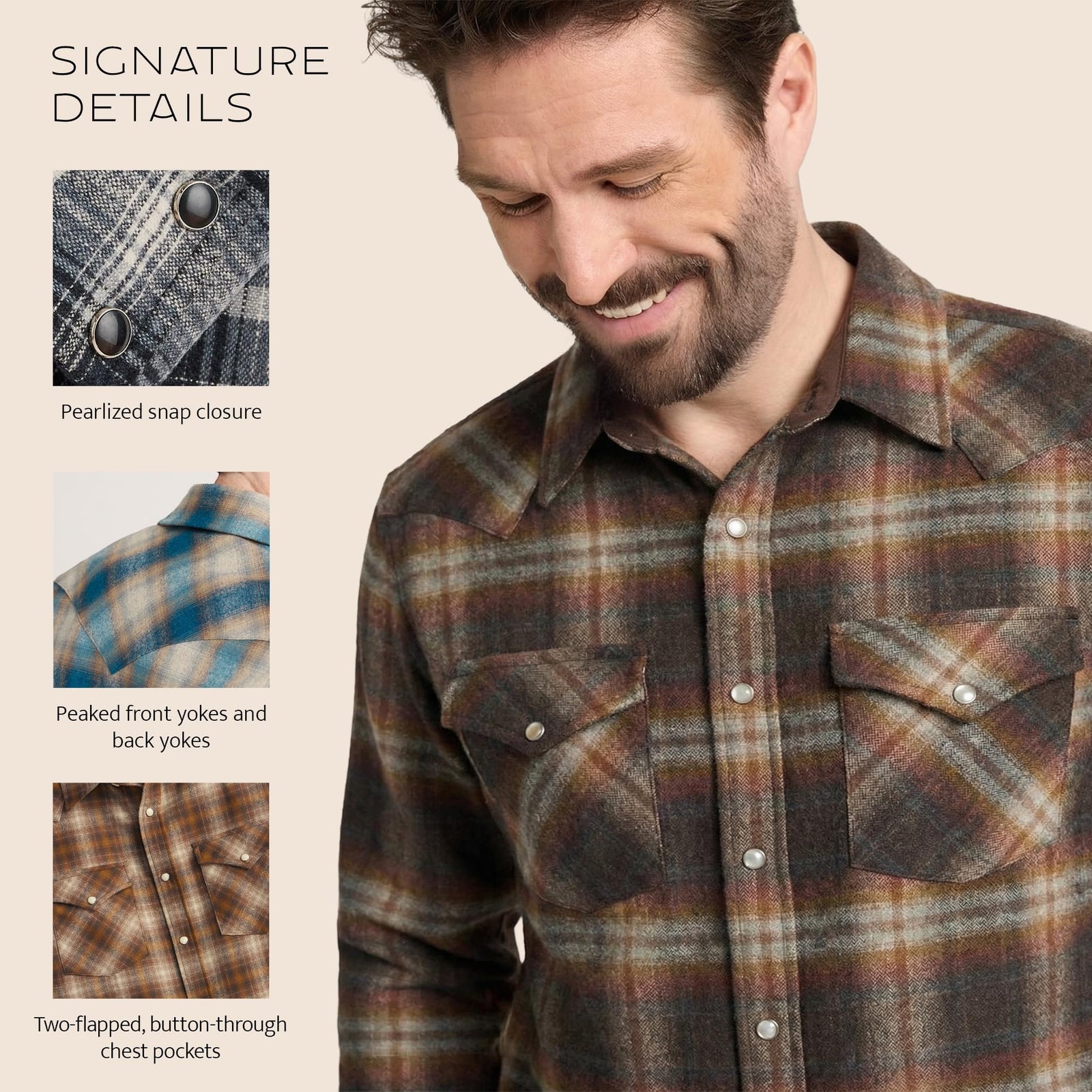 Men's Wool Flannel Long Sleeve Shirt